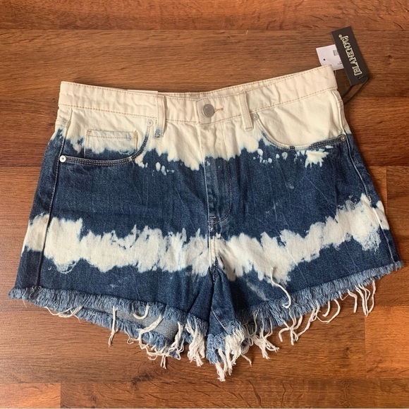 𝅺BLANK NYC Bleached Frayed Denim High Rise Shorts Size 29 3" Inseam NEW - Picture 1 of 5